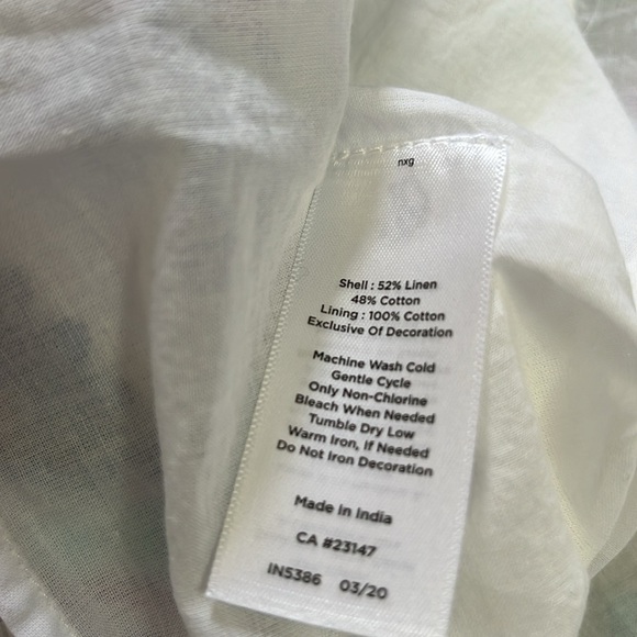 Talbots White Linen Sleeveless Dress Talbots Embroidered Dress - Picture 11 of 11